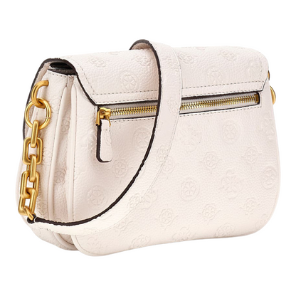 Guess Izzy Peony Stone White Logo Crossbody Bag