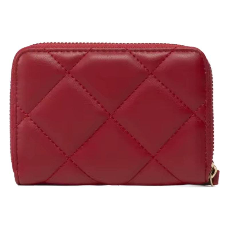 Mario Valentino Ocarina Quilted Wallet Medium Rosso Red Women's