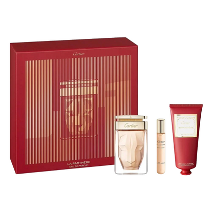 Cartier La Panthere Gift Set 75ml & 10ml EDP & Perfumed Body Lotion 100ml 