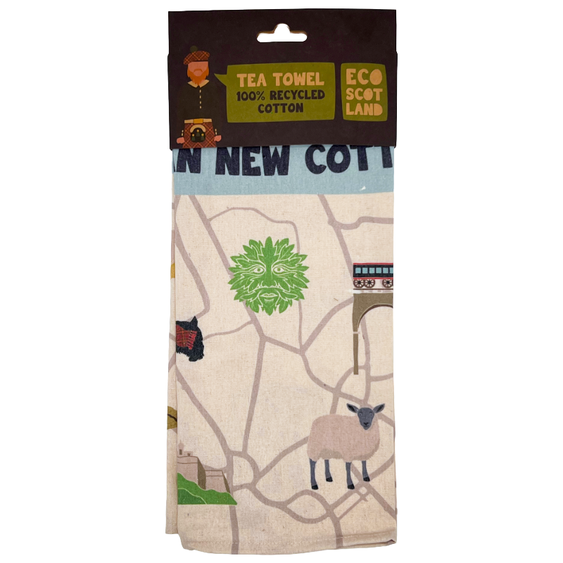 Milly Green Eco Scotland 100% Recycled Cotton Tea Towel