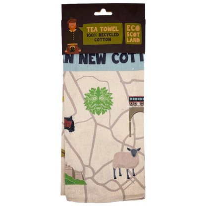 Milly Green Eco Scotland 100% Recycled Cotton Tea Towel