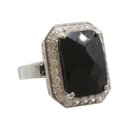 Buckley Pave Collection Square Black Crystal Ring CZR343S