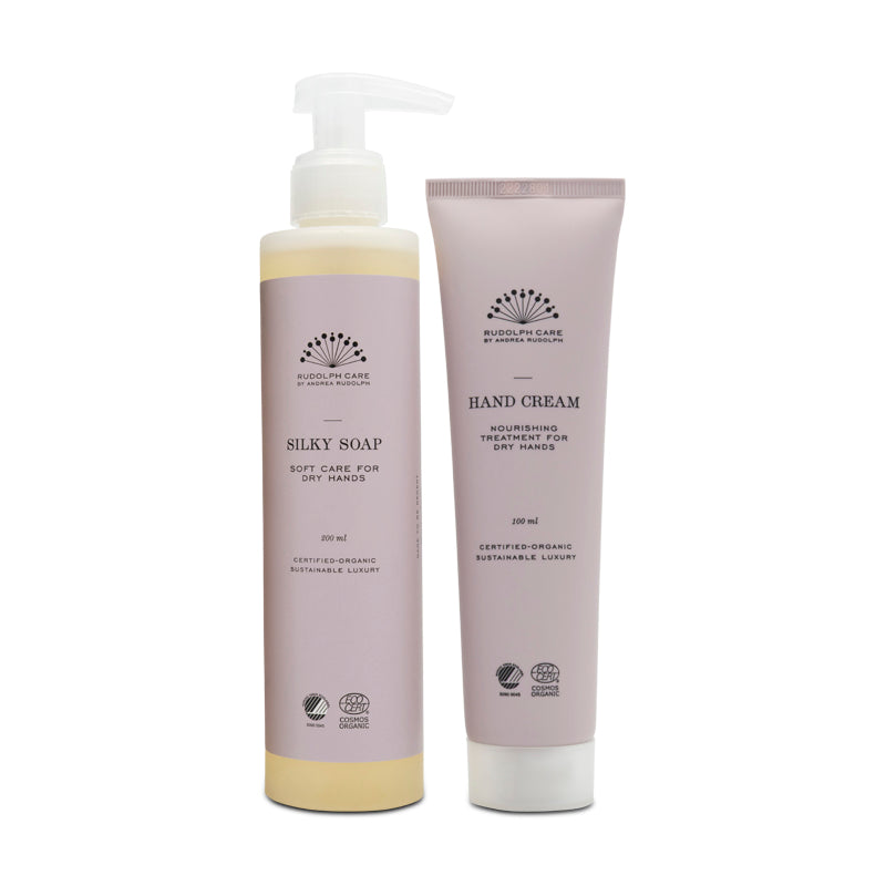Silky Soap 200ml & Hand Cream 100ml Hand Care Set By Rudolph Care (Clearance)