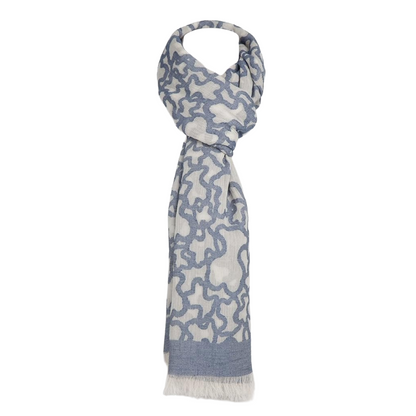 Tous Blue & White Cotton Scarf
