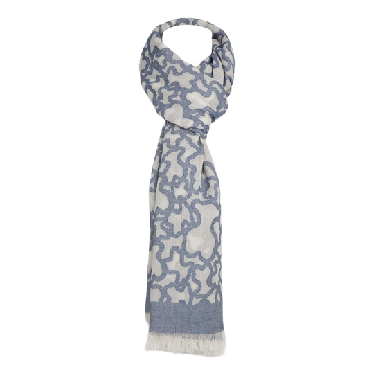 Tous Blue & White Cotton Scarf