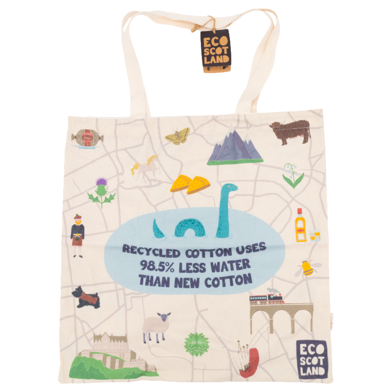Scotland Icons Shopper Bag Recycled Cotton Milly Green Eco