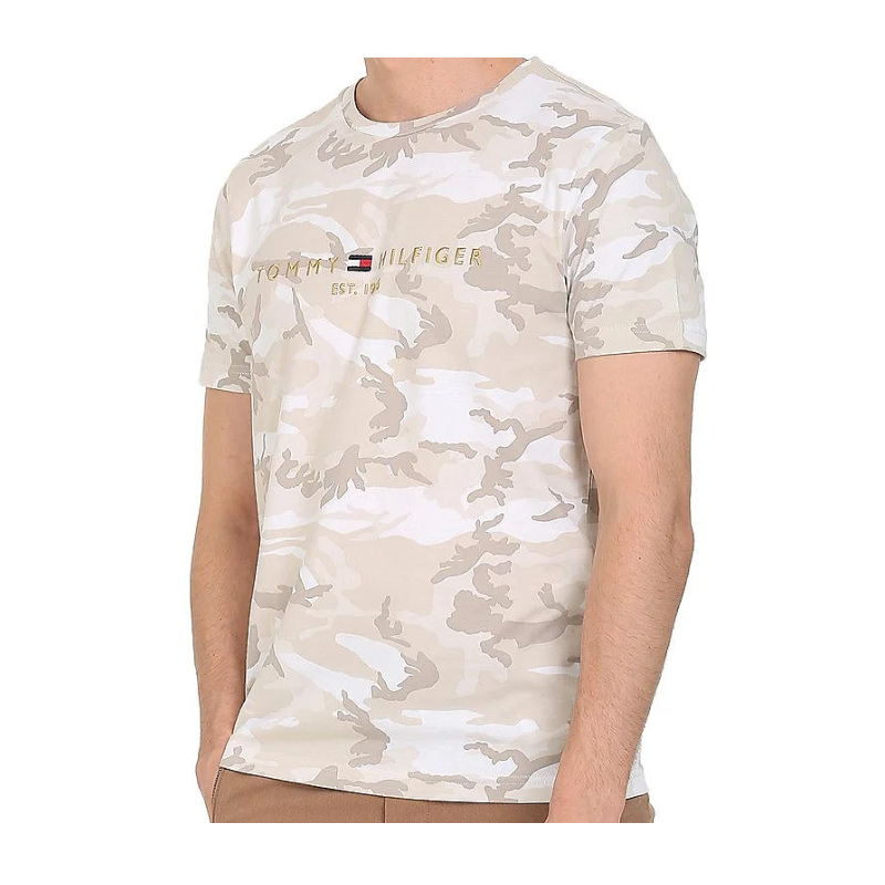 Tommy Hilfiger Men's Logo T-Shirt Ecru Camo
