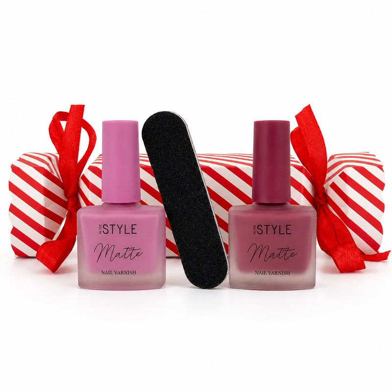 In The Style Fire and Flaming Pink nail varnish Christmas cracker with black nail file