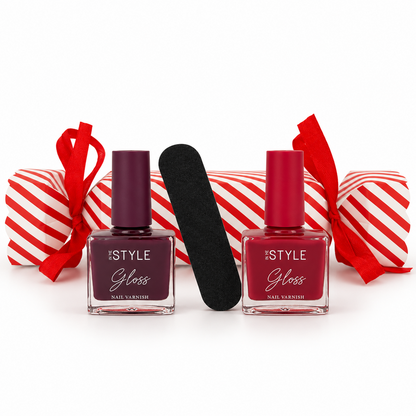 In The Style Goodnight Kiss and Fine Wine gloss nail varnish Christmas cracker with black nail file