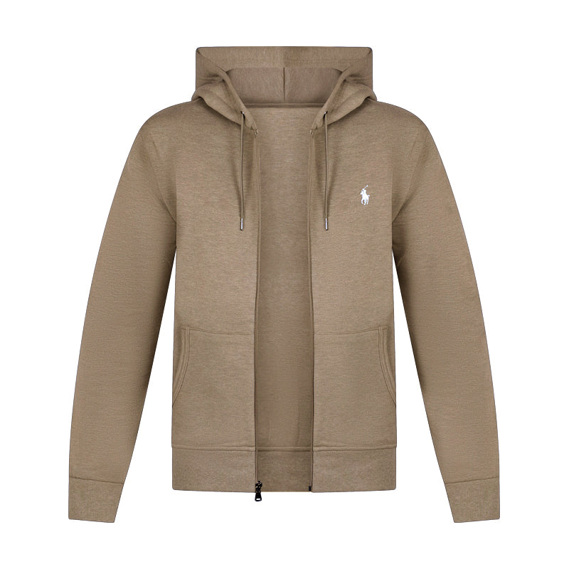 Polo Ralph Lauren Double Knit Full Zip Hoodie Brown