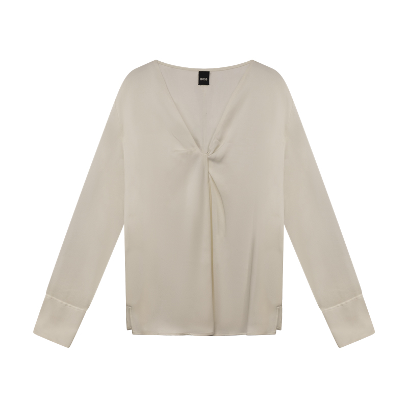 Hugo Boss Silk Women's Blouse Shirt Bidinta White
