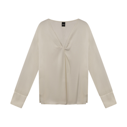 Hugo Boss Silk Women's Blouse Shirt Bidinta White