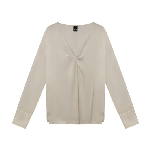 Hugo Boss Silk Women's Blouse Shirt Bidinta White