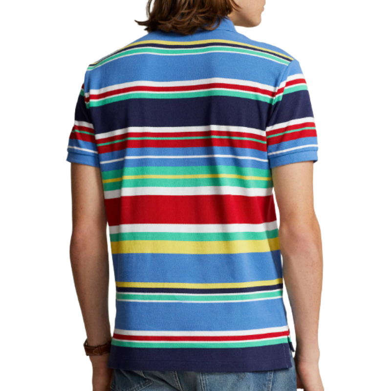 Ralph Lauren Men's Blue/Multi Cotton Polo Shirt Medium