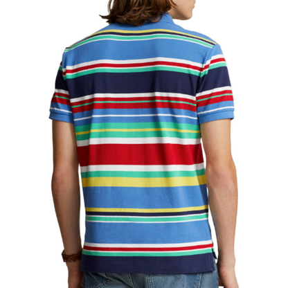 Ralph Lauren Men's Blue/Multi Cotton Polo Shirt Medium