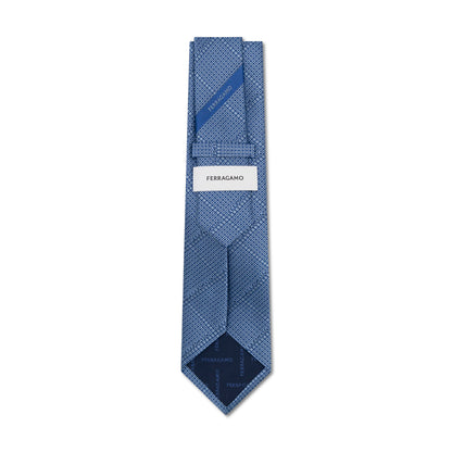 Salvatore Ferragamo Logo Pattern Print Tie Blue