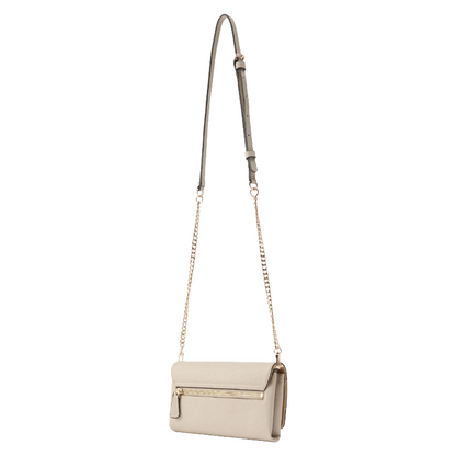 Guess Women's Noelle Mini Logo Chain Crossbody Bag Taupe 