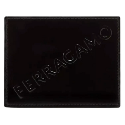 Salvatore Ferragamo Black Leather Credit Card Holder