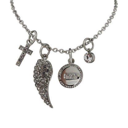 Lovita Silver Plated Necklace Have Faith Charm