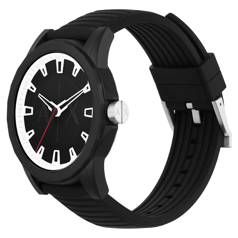 Armani Exchange Men's Watch AX2520 Black Rubber Strap
