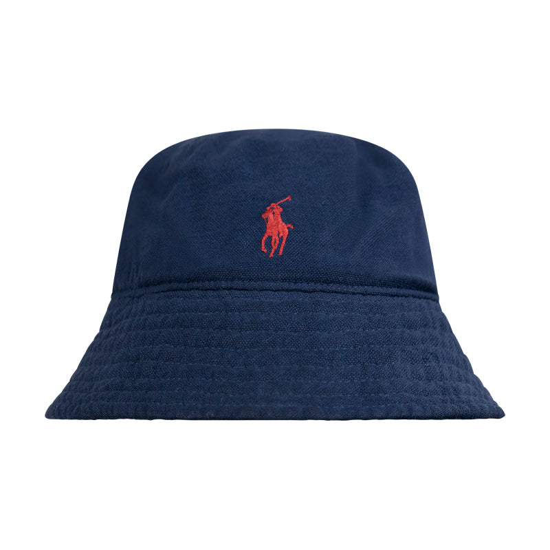 Ralph Lauren Polo Linen Bucket Hat Navy OS