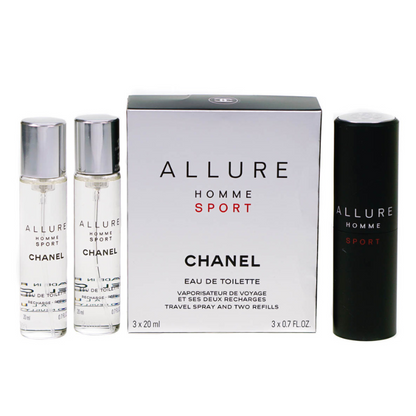 Chanel Allure Homme Sport Eau De Toilette Set 3 x 20ml (Blemished Box)