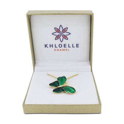 Khloelle Green Butterfly Necklace LC0070868