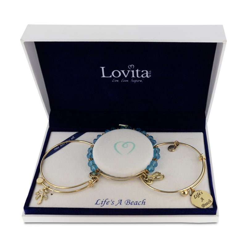 Lovita Gold Plated Bangle Lifes A Beach