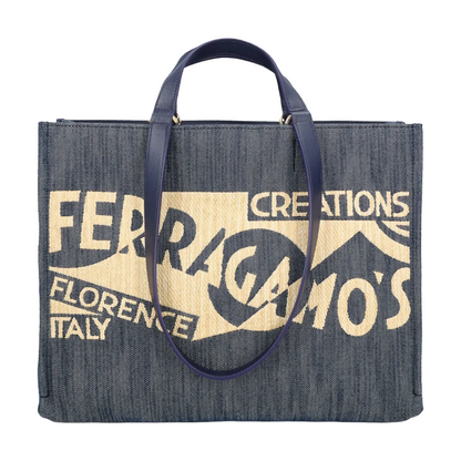 Salvatore Ferragamo Blue Tote Bag With Logo