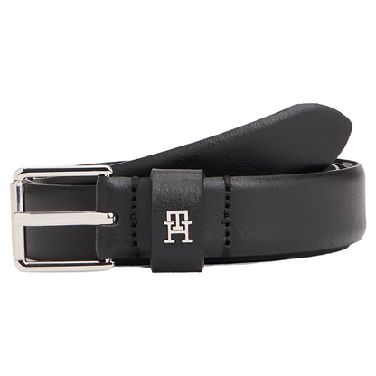 Tommy Hilfiger Square Buckle Leather Belt Black Women's AW0AW16607