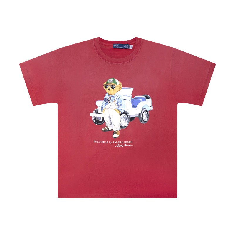 Ralph Lauren Polo Bear Vintage Red T Shirt - Sunrise Red
