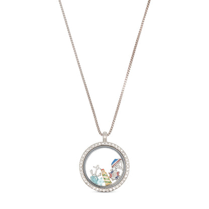 Crystal Round Rhinestone Locket Necklace - Choose