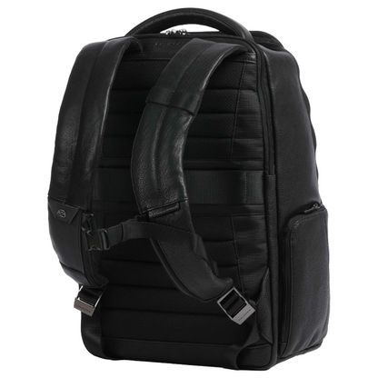 Piquadro Backpack Wollem Backpack 14″ grained cow leather nero black