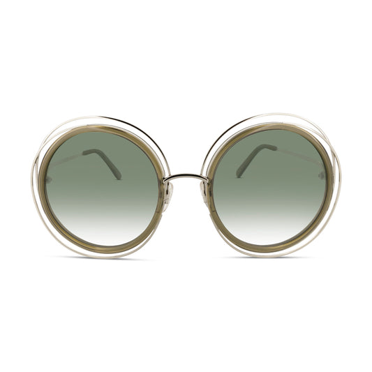Chloe Gold Green Lens Round Sunglasses CE120S 750