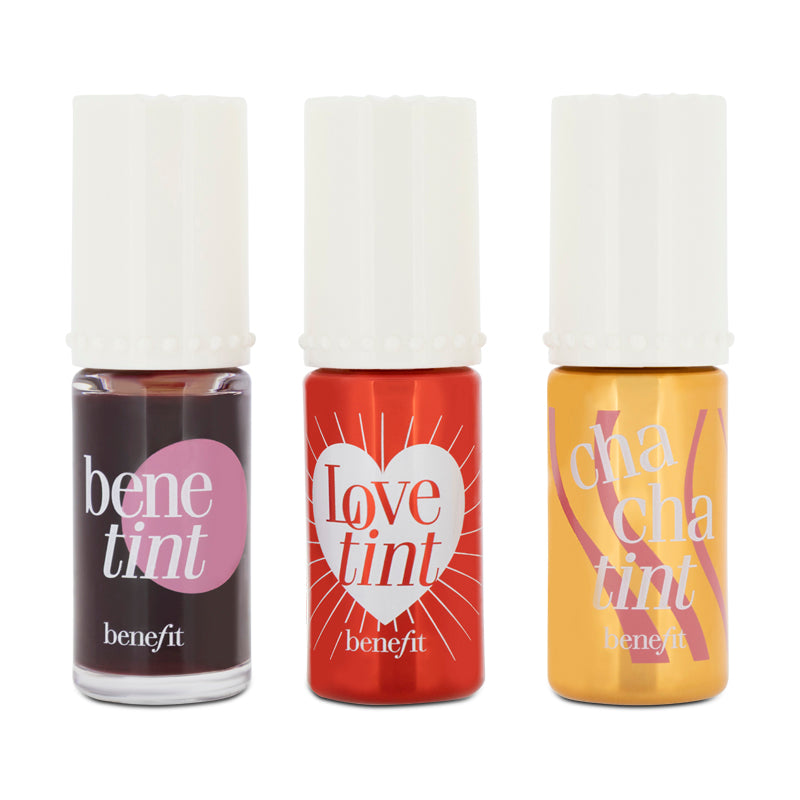 Benefit Lip & Cheek Stain Make Up Set Benetint Love Tint Cha Cha Tint