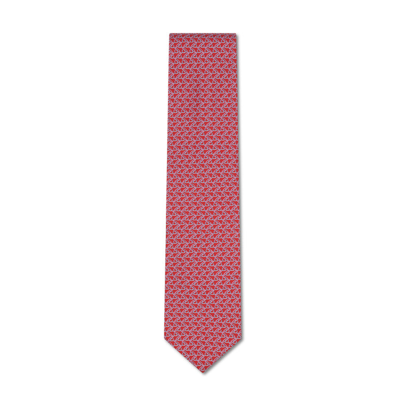 Salvatore Ferragamo Silk Clip Print Tie Red