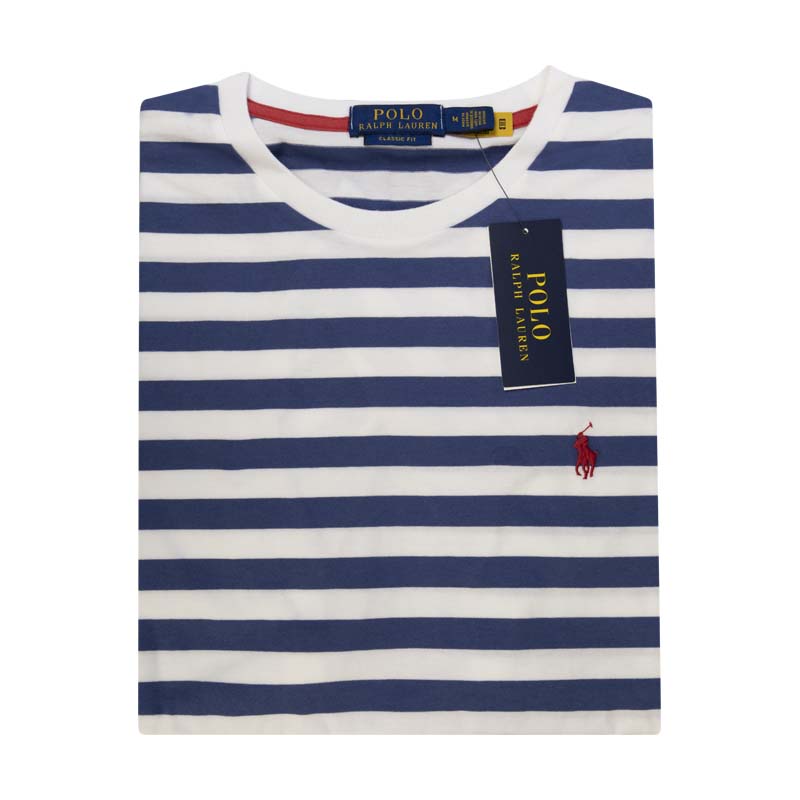 Ralph Lauren Classic Fit Cotton T-Shirt Royal Blue & White