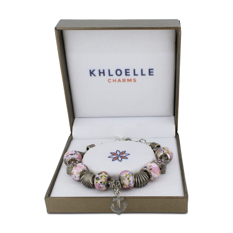 Khloelle Pink And White Star And Shell Bracelet LC00701006