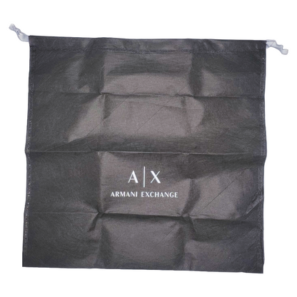 Armani Exchange Shopper Bag Black Crinkle Effect Fabric Women's