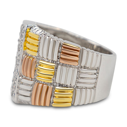 Olivia Tritone Weave Band Ring 20-6780 - Size 7