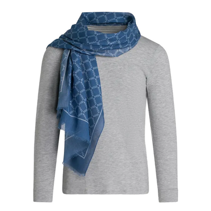 Hugo Boss Tiebe Patterned Light Blue Men's Scarf 50515155