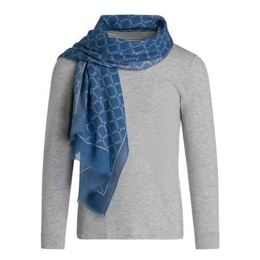 Hugo Boss Tiebe Patterned Light Blue Men's Scarf 50515155