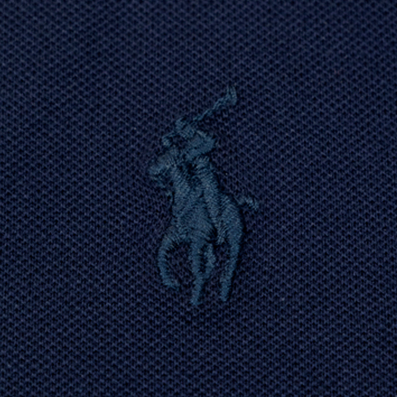 Ralph Lauren Polo Custom Slim Fit Quarter Zip Mesh Polo Shirt Navy