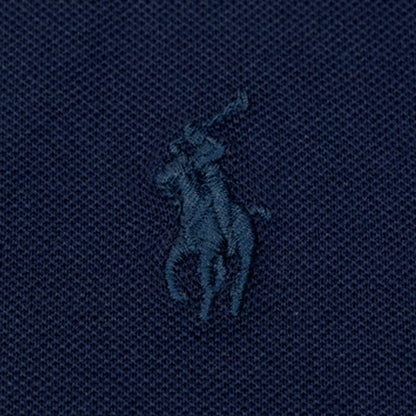 Ralph Lauren Polo Custom Slim Fit Quarter Zip Mesh Polo Shirt Navy