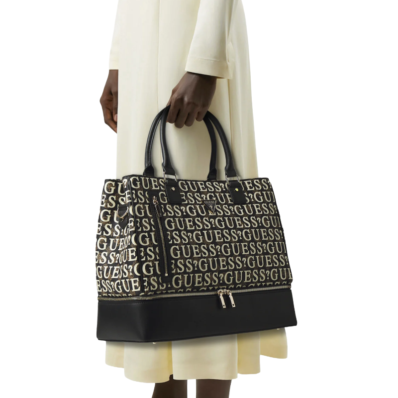 Guess Stark Travel Tote Bag Brown Multi