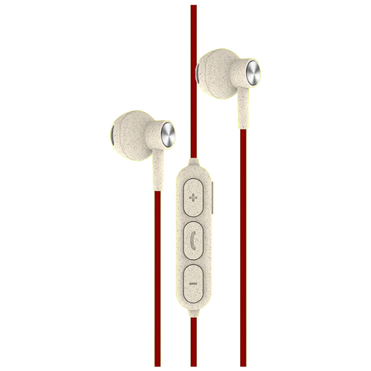 Bitmore Aural Buds Bluetooth Earphones Wheat Straw - Red Cable