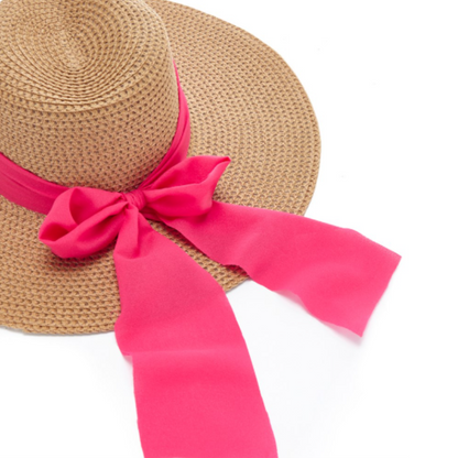 LASCANA Women's Straw Hat Beige/Pink A35250219 | Summer Sun Hat