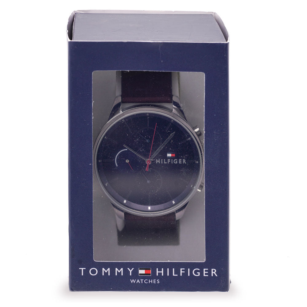 Tommy Hilfiger Men's Watch Chronograph Brown Leather 1791487 Chase