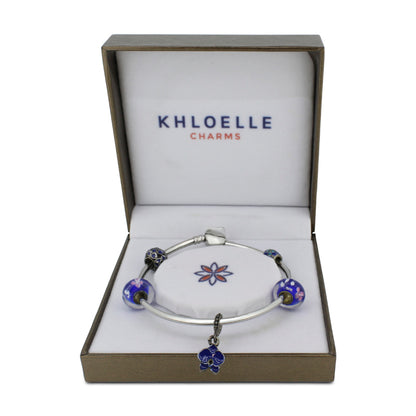 Khloelle Blue, Pink and White Flower Bangle LC0070976