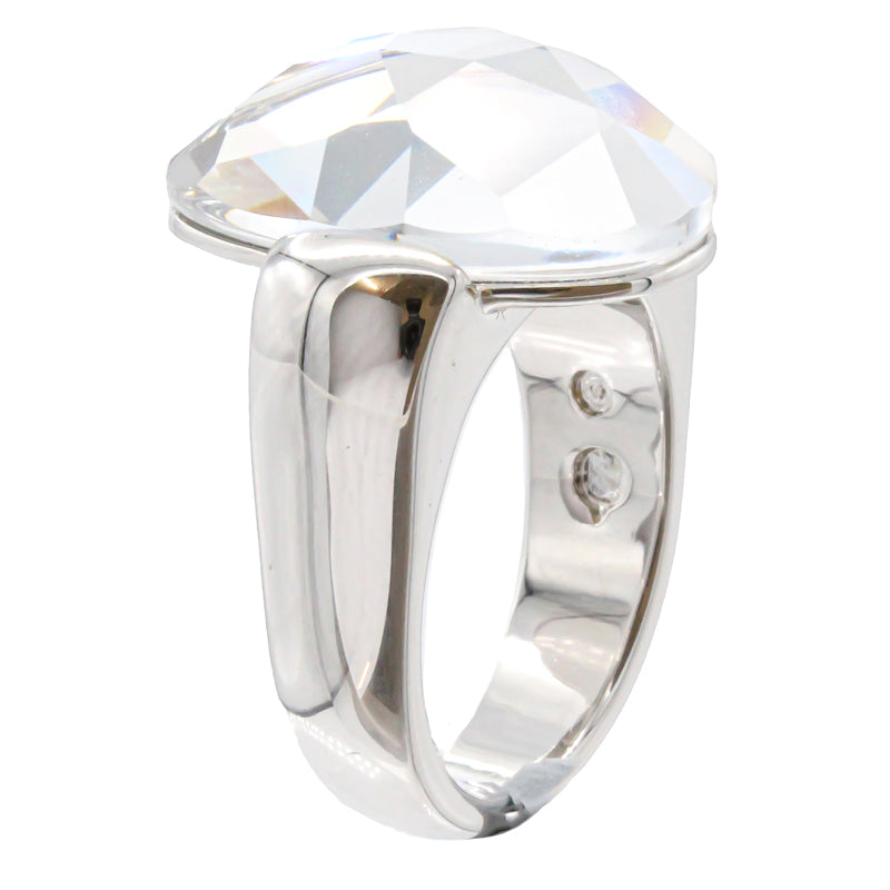 Swarovski Large Crystal Silver Ring 912966 Size 55